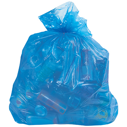 Blue Recycling Trash Liner - 55 - 60 Gallon, 1.4 Mil.