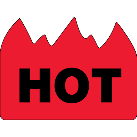 1 <span class='fraction'>1/2</span> x 2" - "Hot" (Bill of Lading) Flame Labels