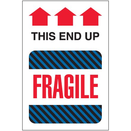 4 x 6" - "This End Up - Fragile" Labels
