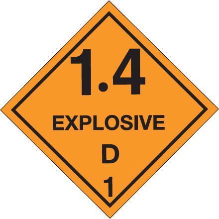 4 x 4" - "Explosive - 1.4D - 1 Labels