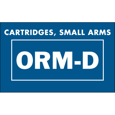 1 <span class='fraction'>3/8</span> x 2 <span class='fraction'>1/4</span>" - "Cartridges, Small Arms ORM-D" Labels